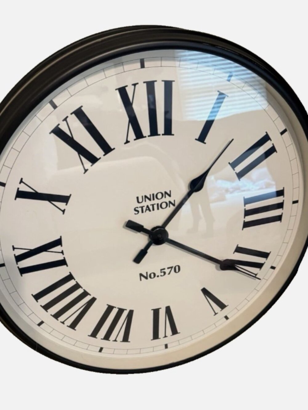 Pottery Barn Union Station Wall Clock | Large 22" Clock | Glass + Bronze Metal